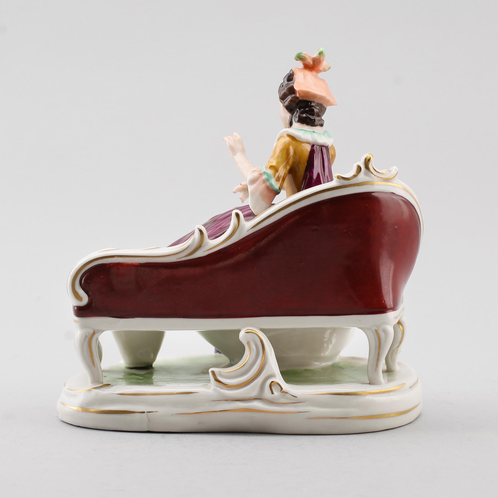FIGURGRUPP, porslin, Volkstedt-Rudolstadt, 1900-talets  första hälft.