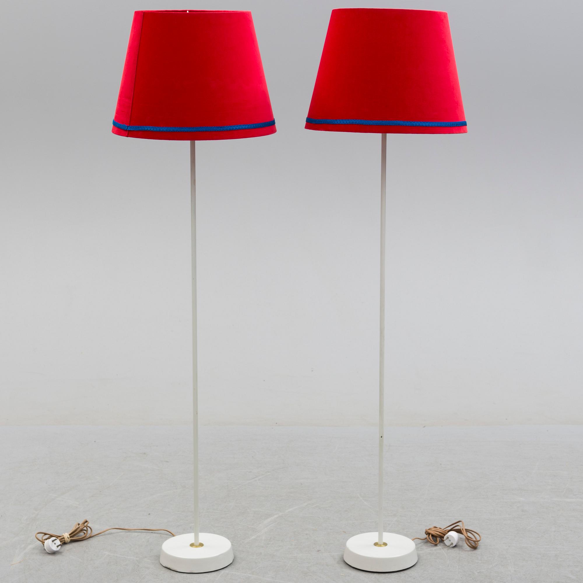 FLOOR LAMPS, a pair, Sweden, Möllers Armatur, Eskilstuna, probably 1960s.