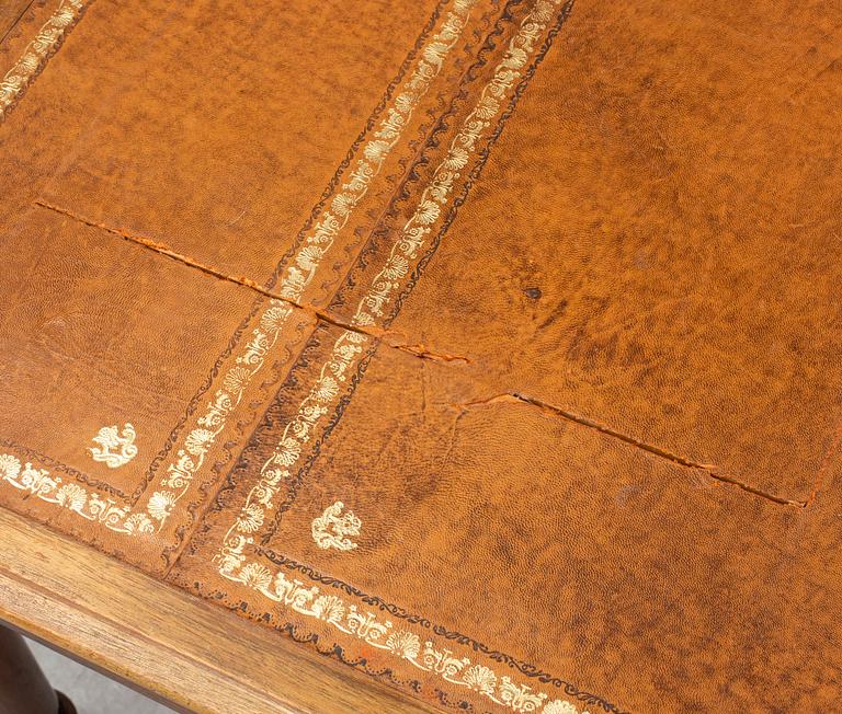 A late 19th century English writing table signed Holland & Sons.