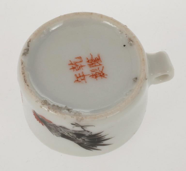 PARTI SKÅLAR samt FÅGELSKÅLAR, 5+15 st, porslin. Kina Republik (1912-1949).