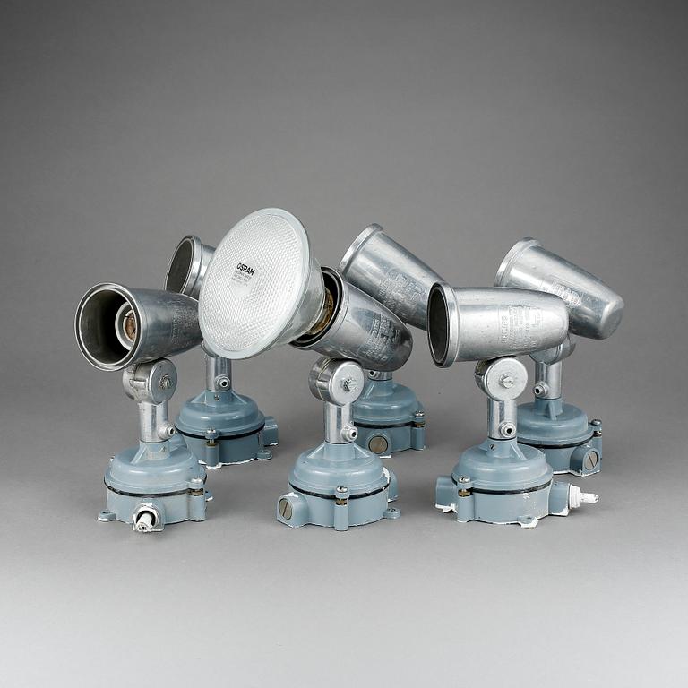 INDUSTRILAMPOR, 6 st, Philips, 1900-talets andra hälft.