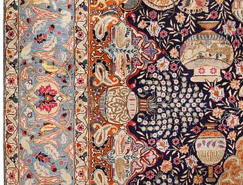 A pictorial Kashmar carpet, approx. 367 x 278 cm.