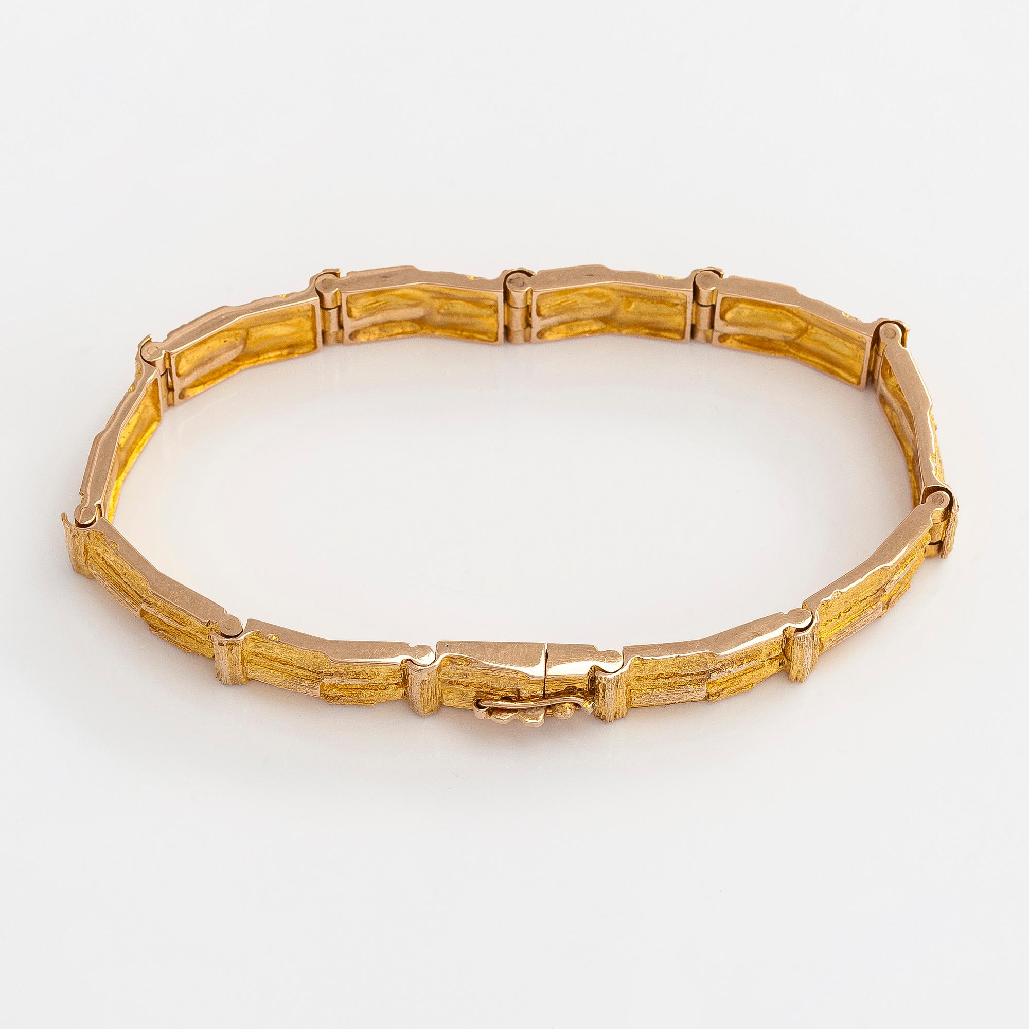 Björn Weckström, a 14K gold bracelet 'Cascade' for Lapponia 1973.