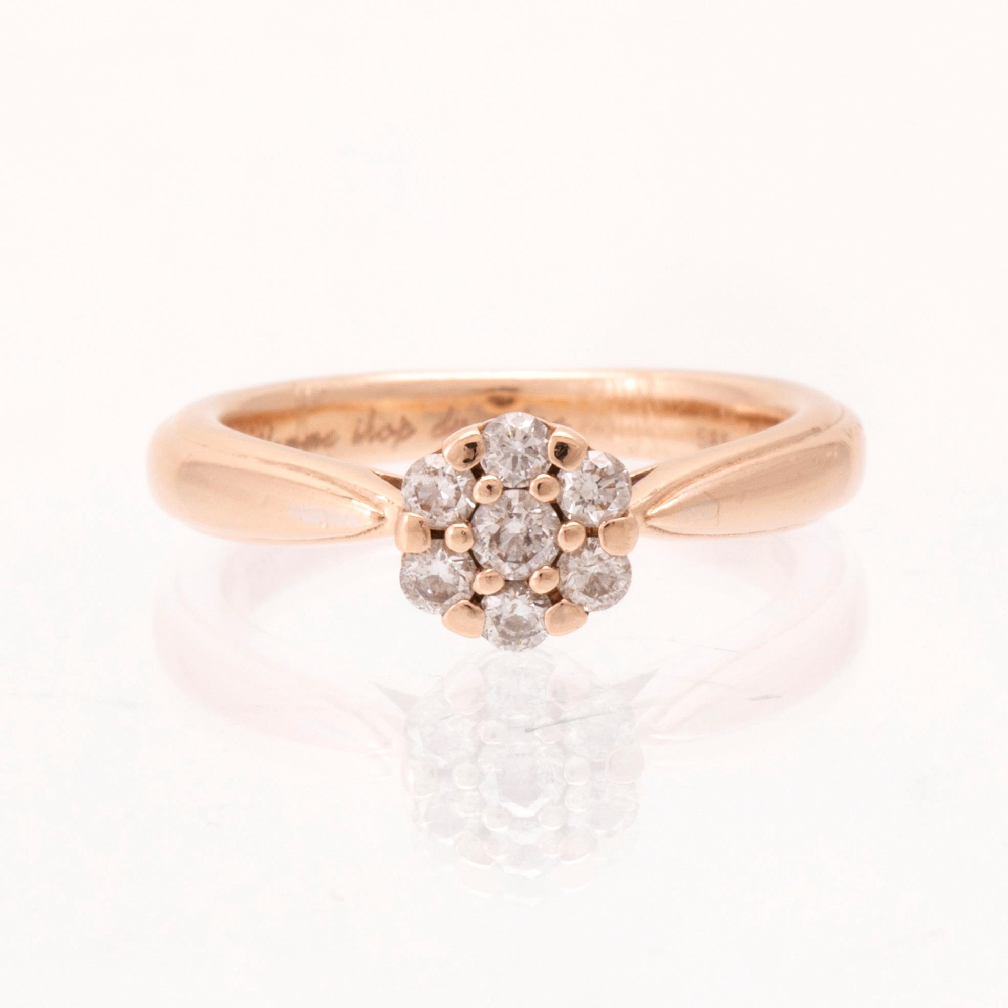 A 14K gold ring "Venice" set with round brilliant cut diamonds, Glamira.