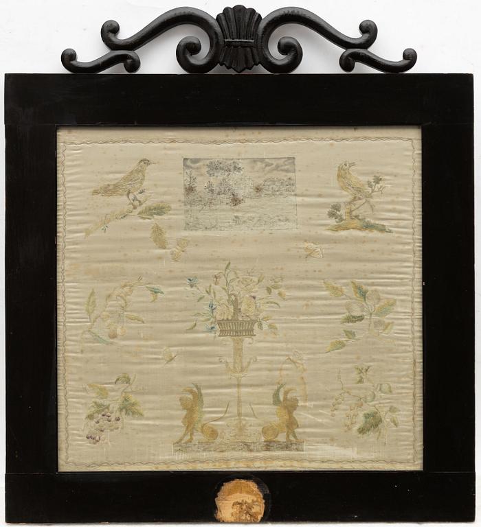 Silk embroidery, first half of the 19th century.