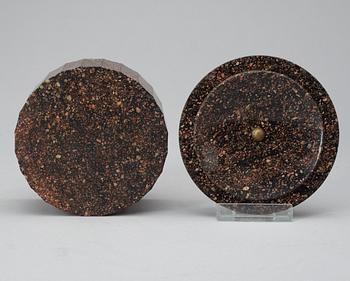 A Swedish Empire 19th Century porphyry butter box.