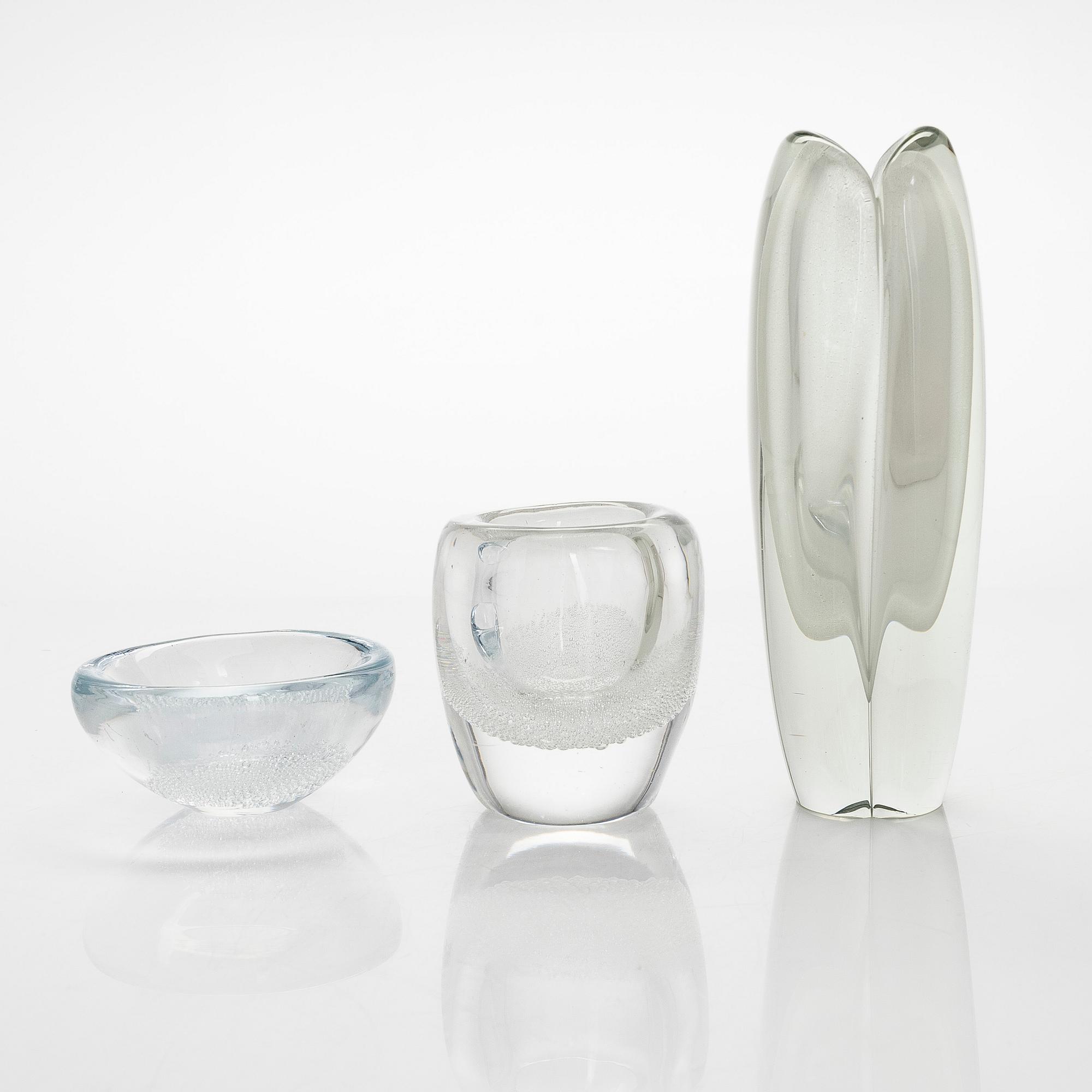 nuutajarvi　kaj franck　（arabia iittalla） Kaj Franck, three glass objects for Nuutajärvi and Iittala, mid