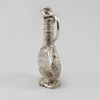 KANNA, silver och glas, fullmaktsstämplad J W Bohlin, Karlskrona, 1929.