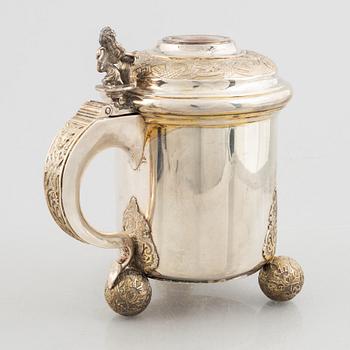 A Swedish silver tankard, mark of CG Hallberg, Stockholm 1887.