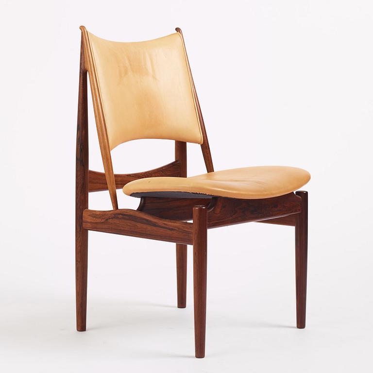 Finn Juhl, a rosewood "Egyptian" chair model FJ49, cabinetmaker Niels Vodder, Copenhagen, 1950s-60s.