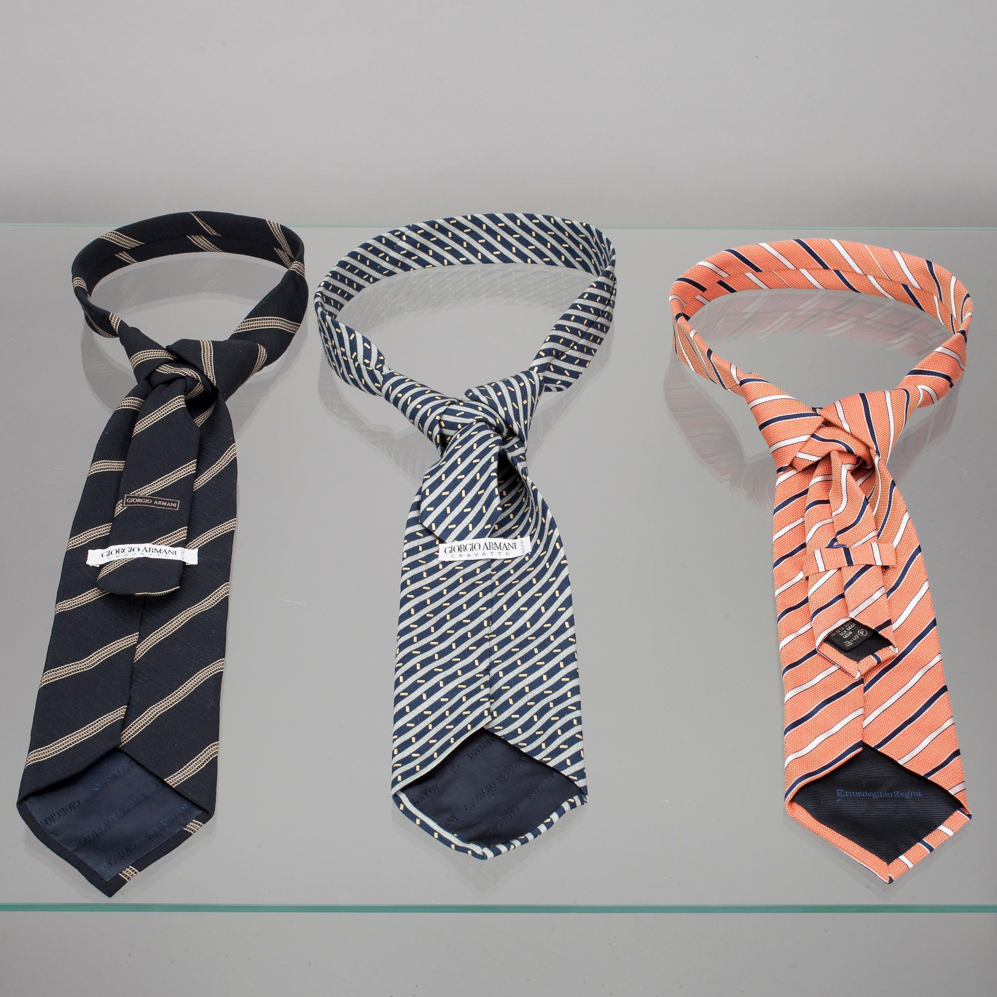 SOLMIOITA, 3 kpl, Giorgio Armani ja Ermenegildo Zegna.
