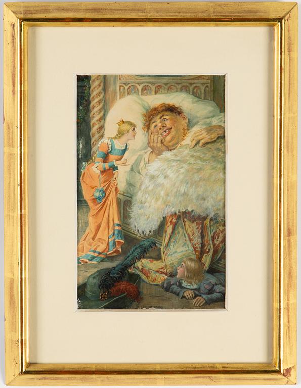 Jenny Nyström, watercolour, signed and dated 1896,