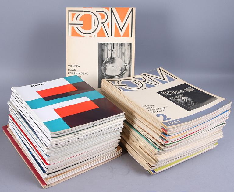 PARTI TIDNINGAR, 86 st, "Svensk Slöjdförenings Tidskrift FORM".