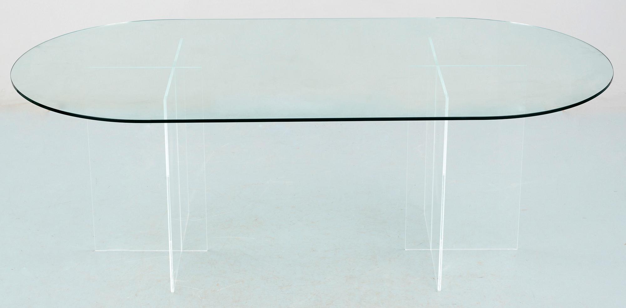 MATSALSBORD, glas och plexiglas, 1980-tal.