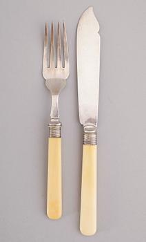 FISKBESTICK, 24 st, nysilver, Mappin & Webb, 1900-talets första hälft.