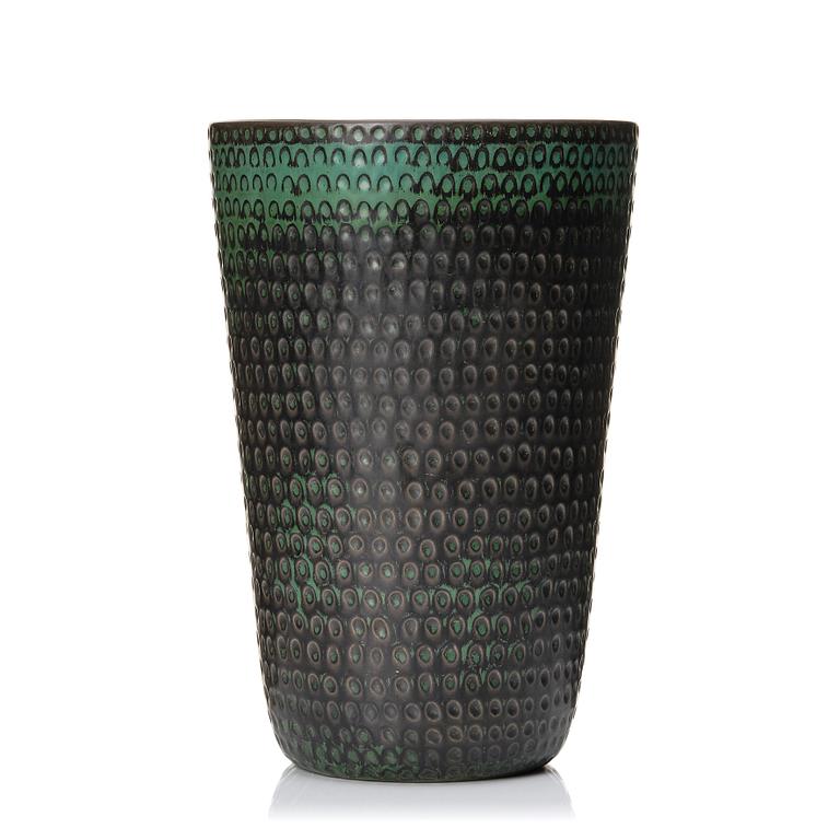 Stig Lindberg, a stoneware vase, Gustavsberg studio, Sweden 1961.