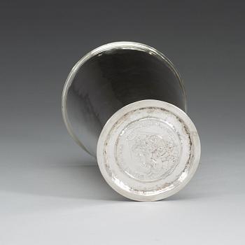 A Baltic 18th century parcel-gilt beaker, possibly Joachim Meinecke (1703-1710), Riga.