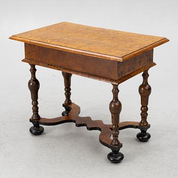 A Swedish late Baroque burr-alder table, first part 18th century.