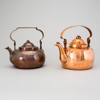 Two copper coffee pots 19th century.