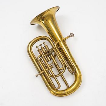 A brass Baritone horn, 'King Line', 20th Century.