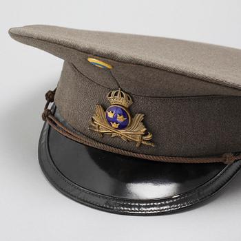 Five hats for the swedish army, 20th century.