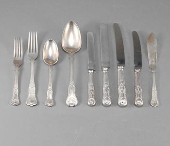 BESTICKSUPPSÄTTNING, 92 delar, nysilver, bl a England, 1900-talets andra hälft.