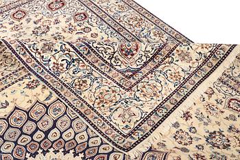 A part silk Nain carpet, 9LA, a. 344 x 245 cm.
