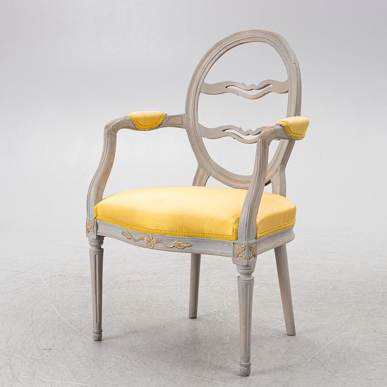 Armchair, so-called laughter chair, 18th century, Gustavian.