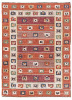 234. Märta Måås-Fjetterström, a carpet, 'Röd grön äng', flat weave, c. 345 x 251 cm, signed AB MMF.