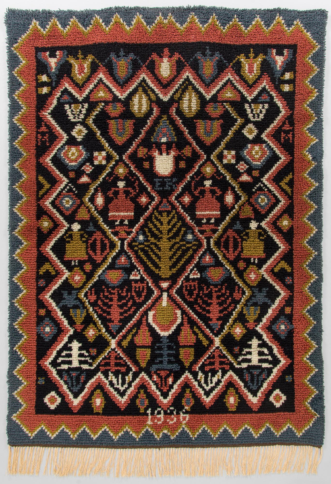 Rya, modell från Karkku, daterad 1936. Ca 159 x 114 cm.