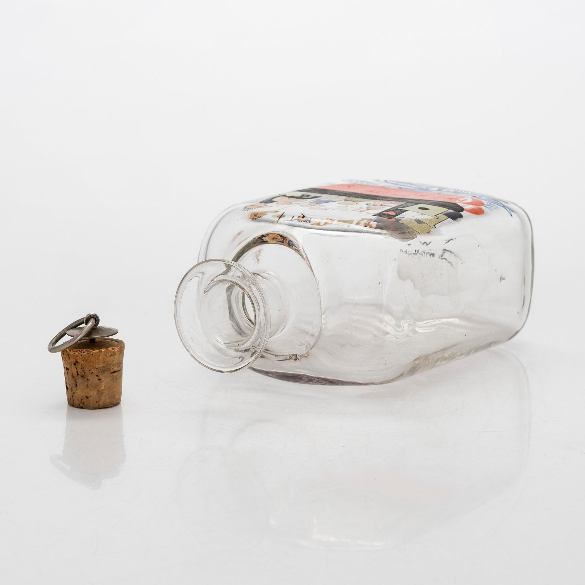 Tapio Wirkkala, viinapullo, lasia, "Prinsessa Armaada", signeerattu TW Iittala -48.