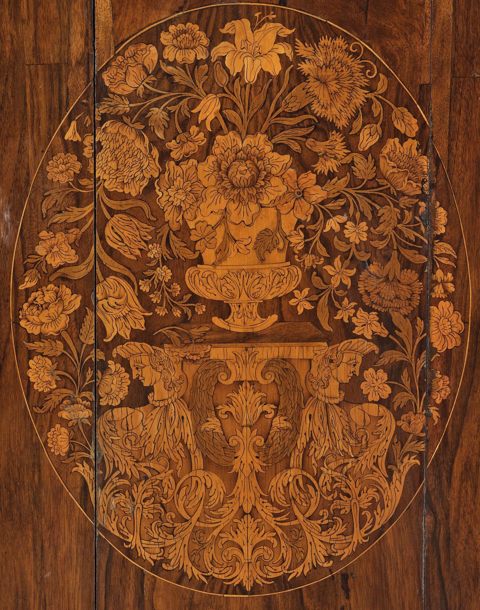 A Dutch baroque 'blumen marquetrie' table, early 18th century.