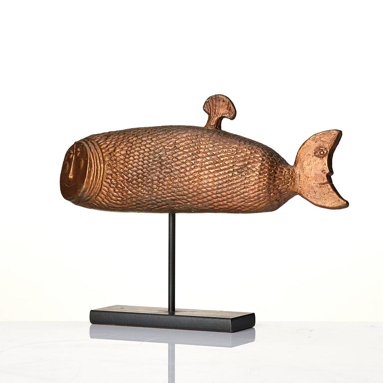 Stig Lindberg, a patinated bronze sculpture, Scandia Present, Sweden, 1970s.
