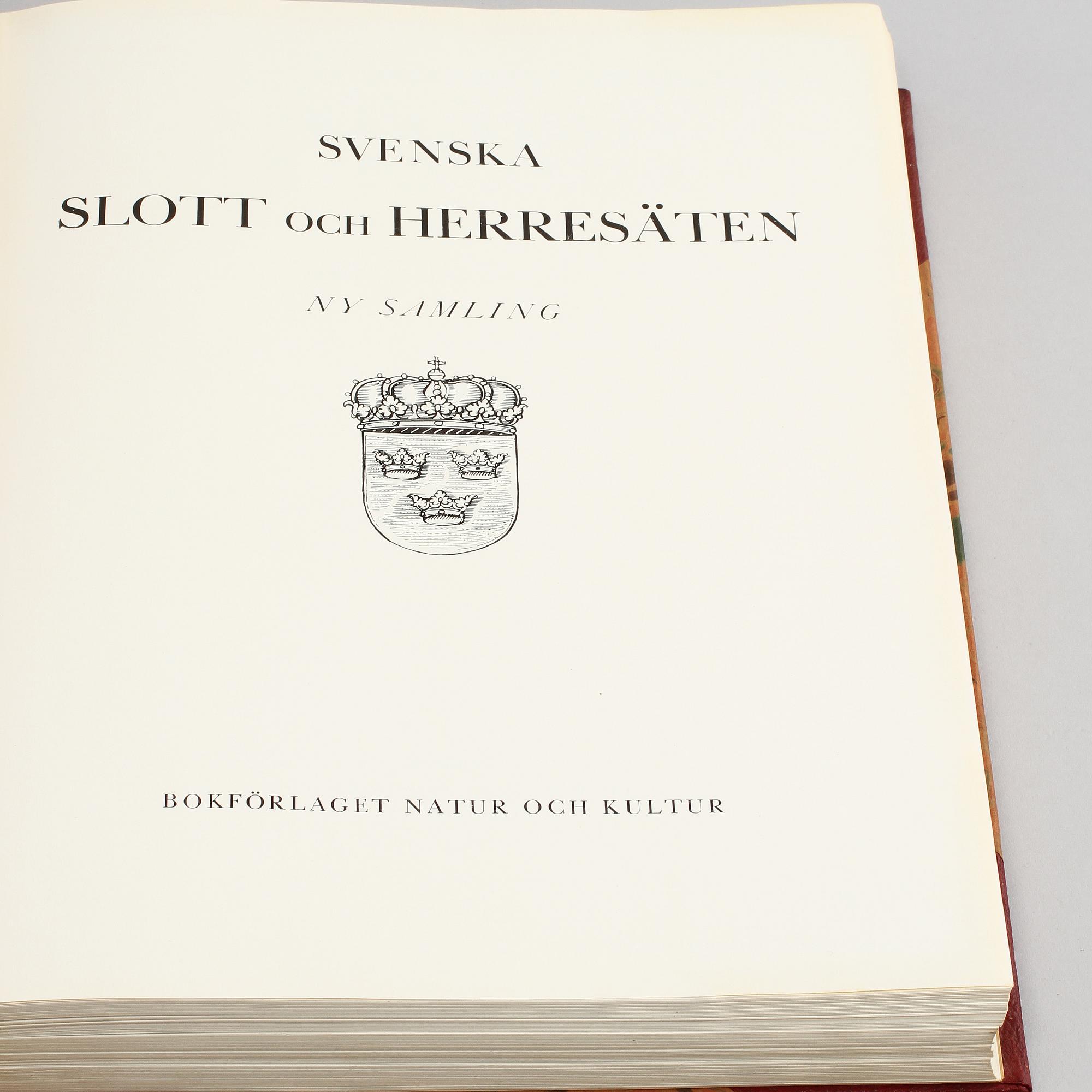 BÖCKER, 3 volymer, Svenska Slott och Herresäten, ny samling, Natur och Kultur 1934.