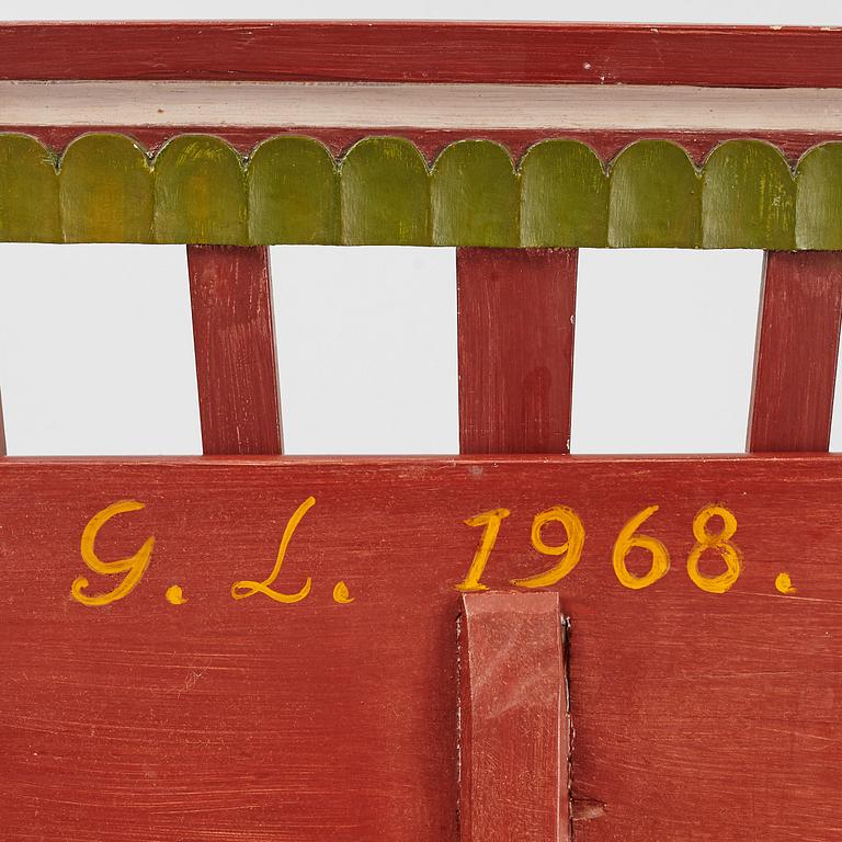 Two polychrome-painted Swedish chairs, 20th century.