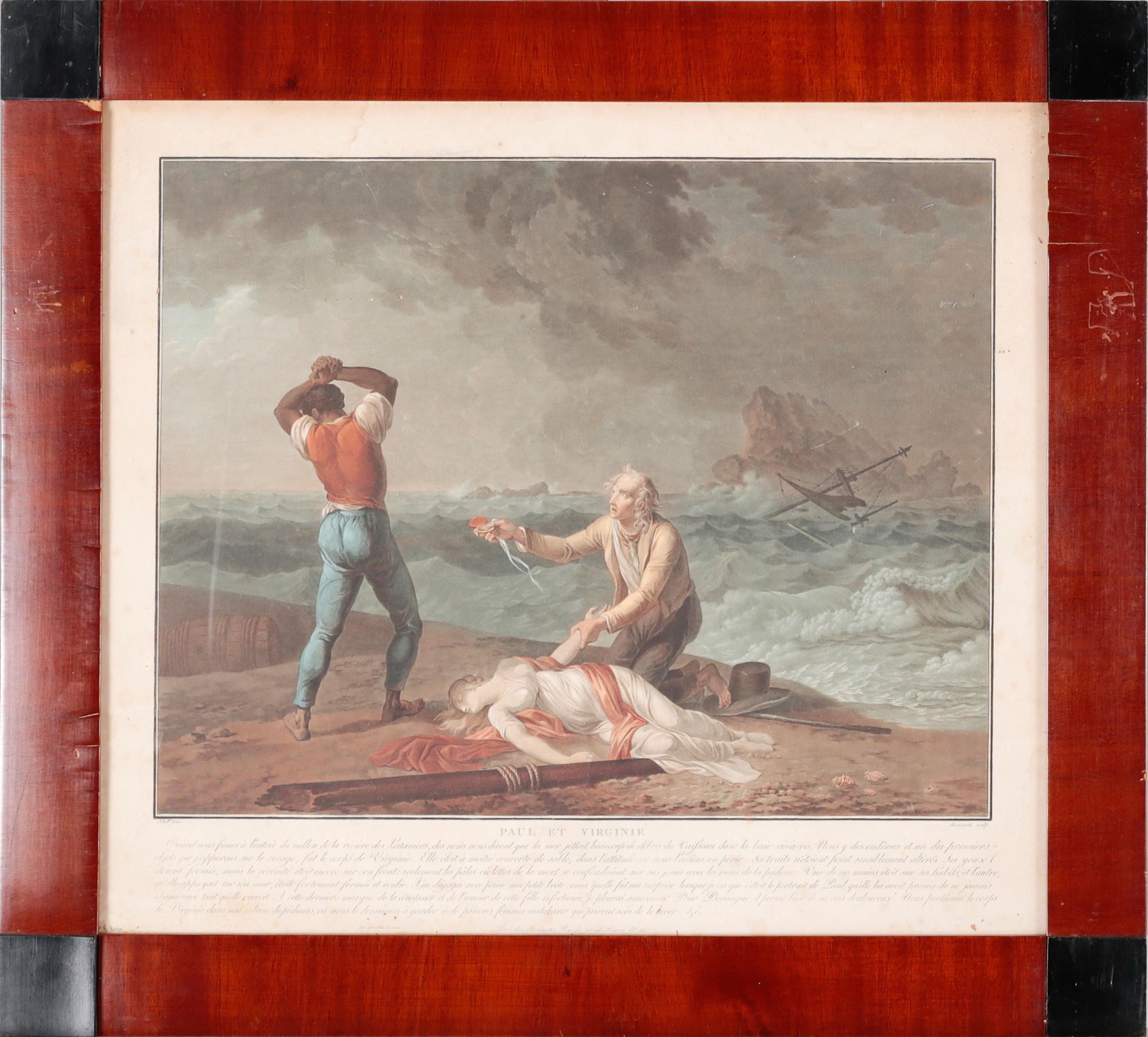 Six etchings in color by Charles-Melchior Descourtis after Jean-Frederic Schall, 18th or 19th century.