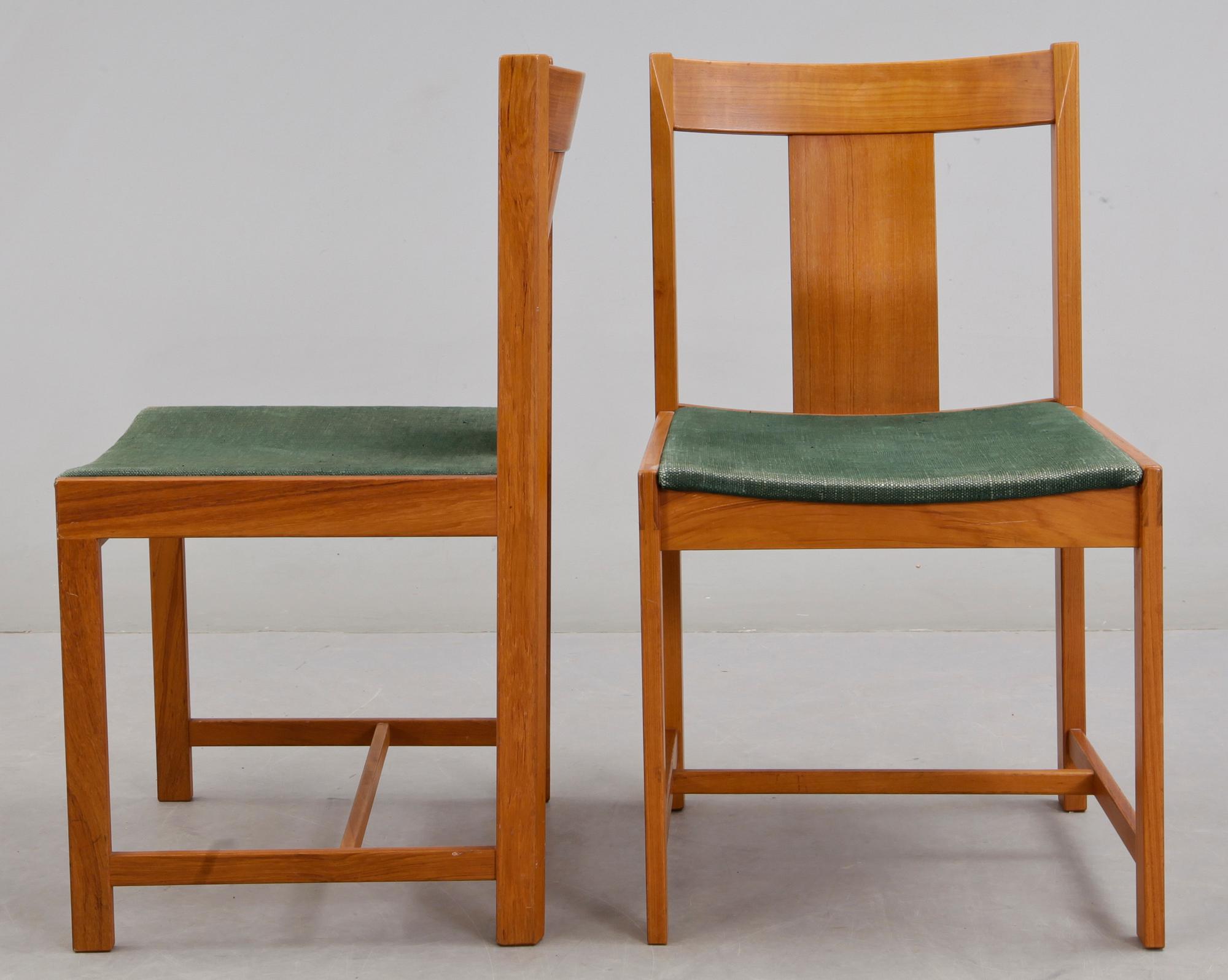 STOLAR, 8 st, ur NK:s Triva-serie, tillverkade vid NK:s verkstäder i Nyköping, 1960-tal.