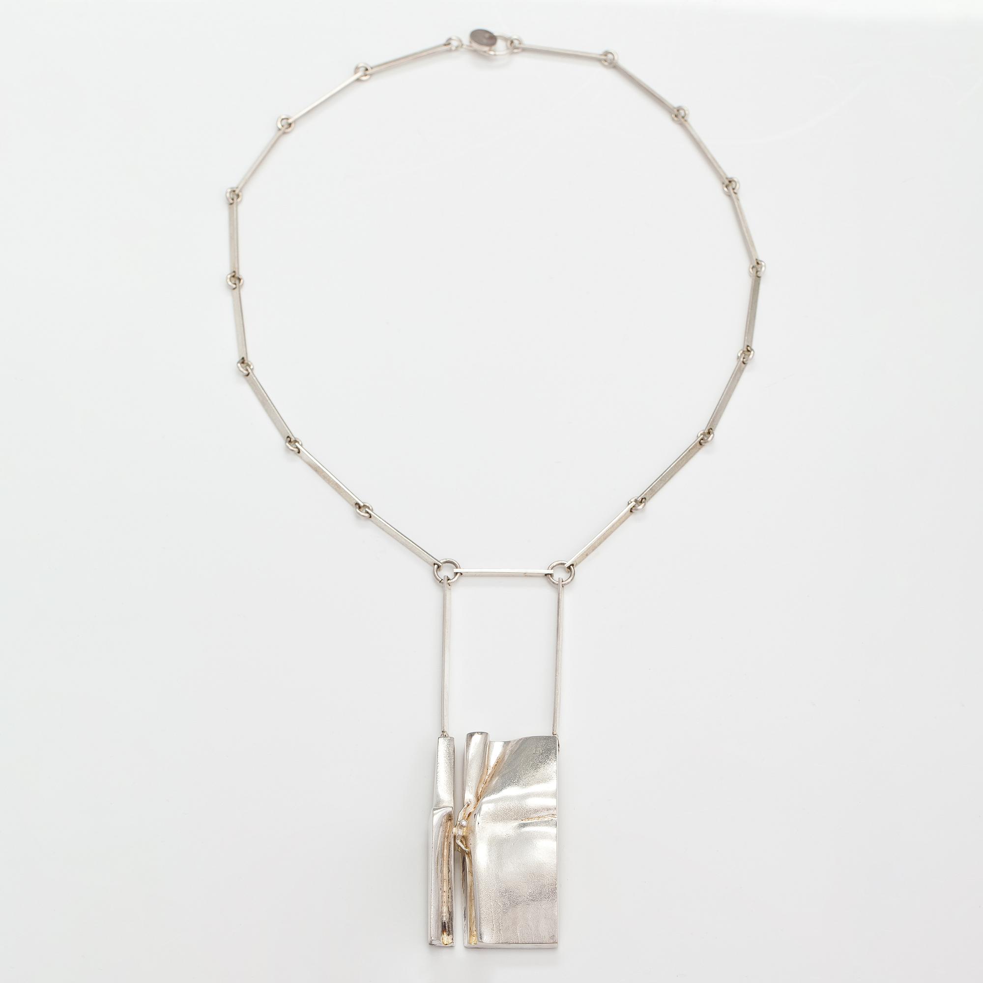 Björn Weckström, "Bird man", a sterling silver necklace. Lapponia 1971.