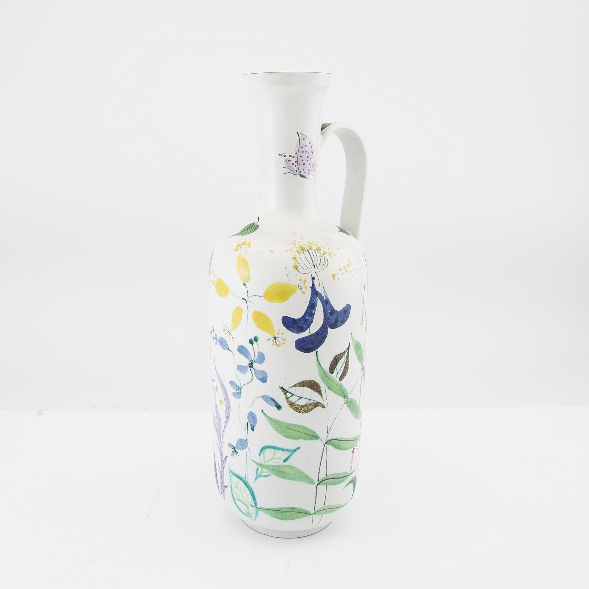 Stig Lindberg, vase/jug signed Gustavsbergs studio faience from the mid-20th century.