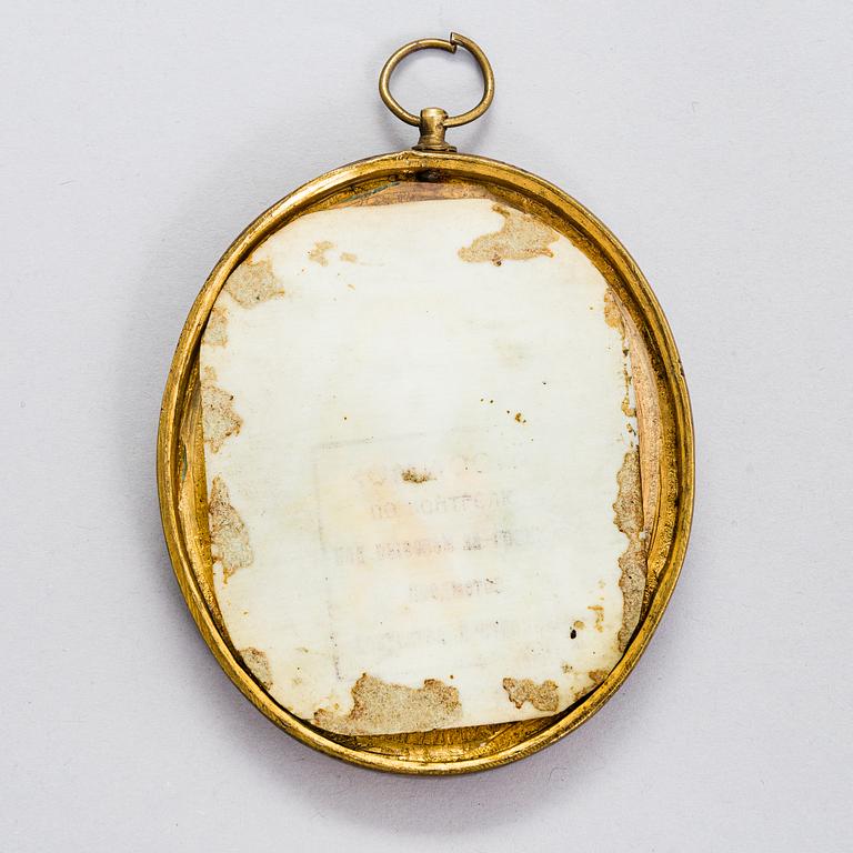 Okänd konstnär, Ryssland 1800-tal. Miniatyr. Osignerad.