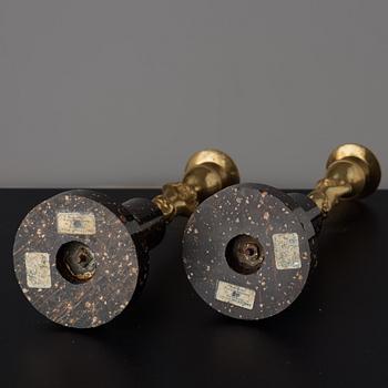 A pair of late Gustavian circa 1800 candlesticks.