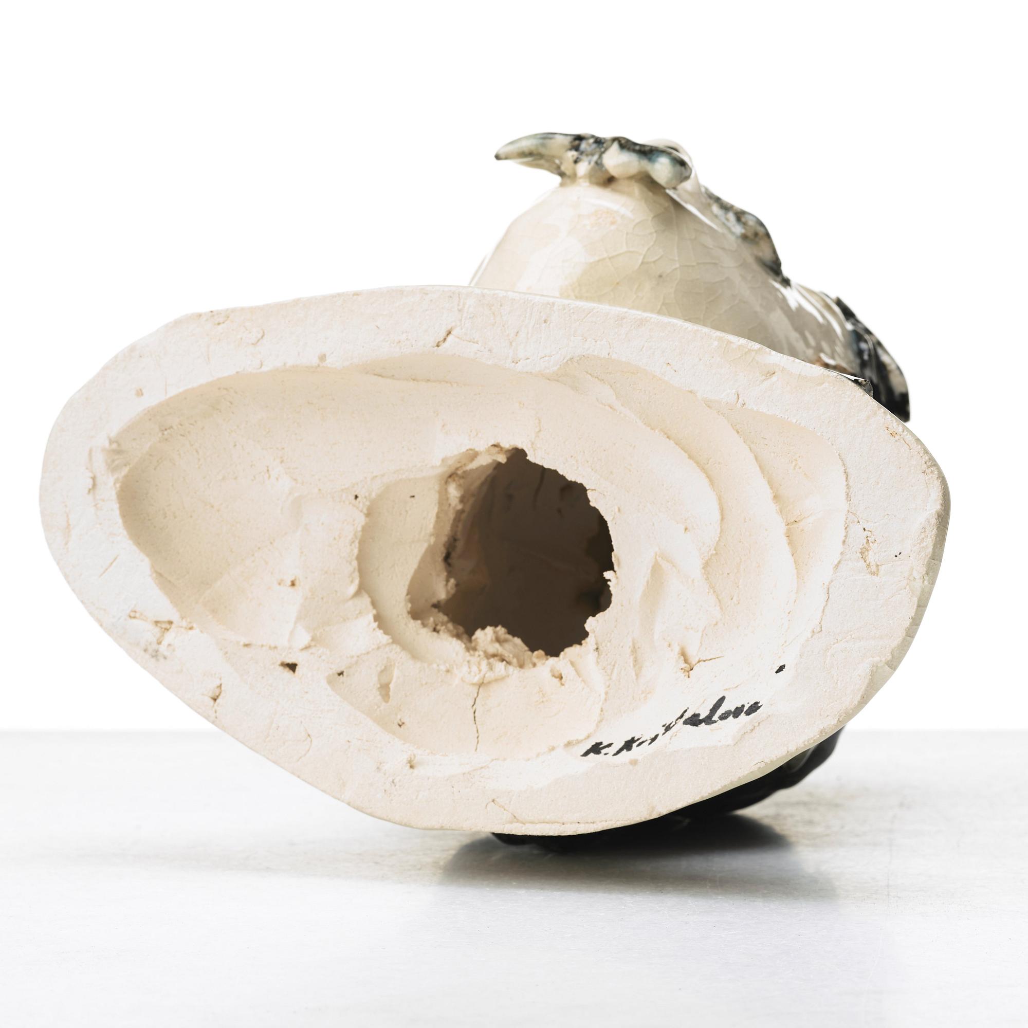 KLARA KRISTALOVA, a glazed stoneware sculpture, signed and dated -04.