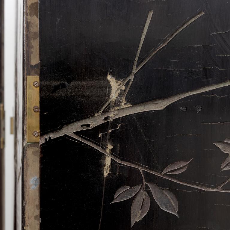 A Chinese folding screen, second half of the 20th Century.