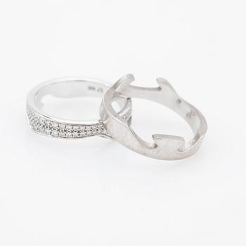 Georg Jensen, ring, "Fusion", 18k white gold with brilliant-cut diamonds.