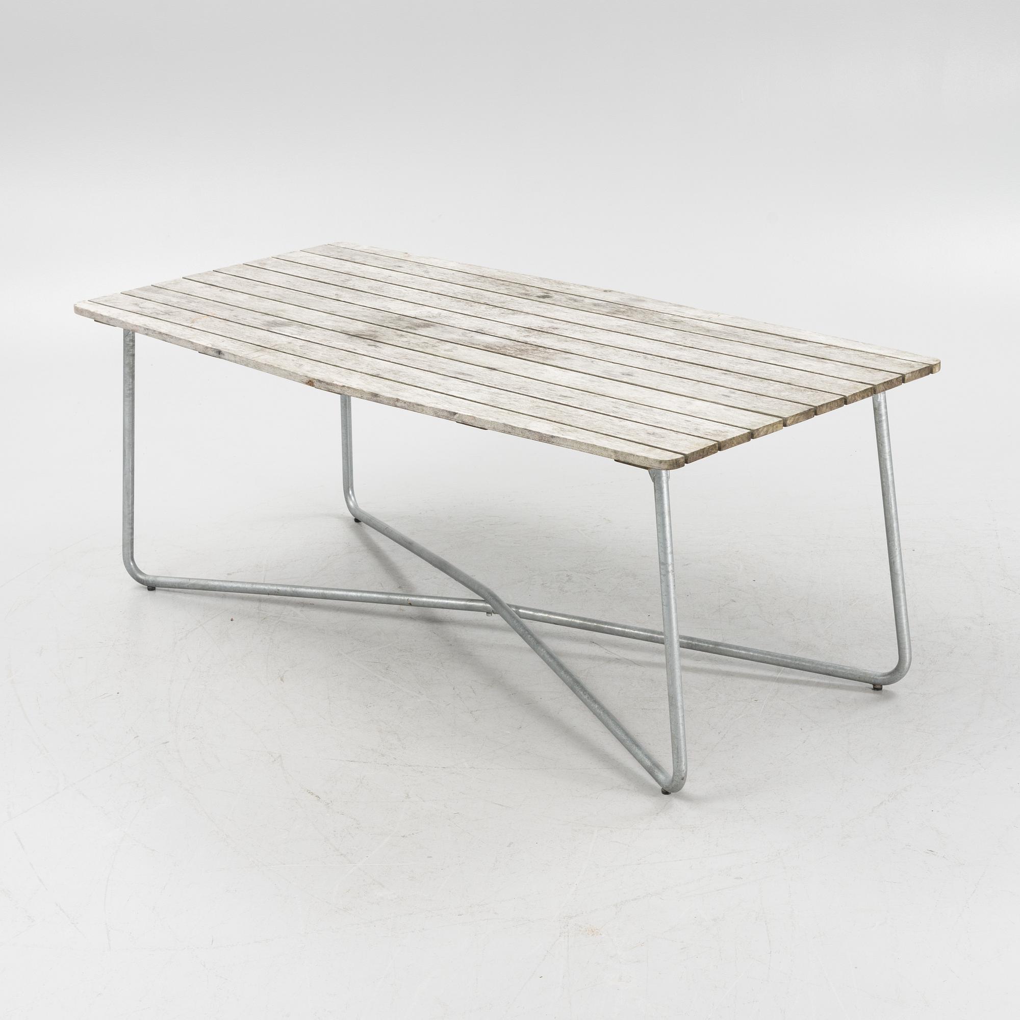 Arthur Lindquist, matbord och 8 karmstolar modell A2, Grythyttans stålmöbler, 2000-tal.