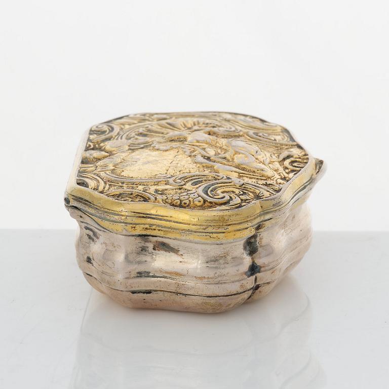 A Swedish Rococo parcel-gilt silver snuff-box, mark of Johan Lorenz Starin, Stockholm 1756.