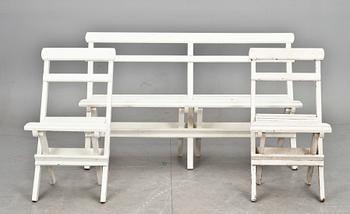 TRÄDGÅRDSMÖBLEMANG, 4 delar, 1900-talets första hälft.