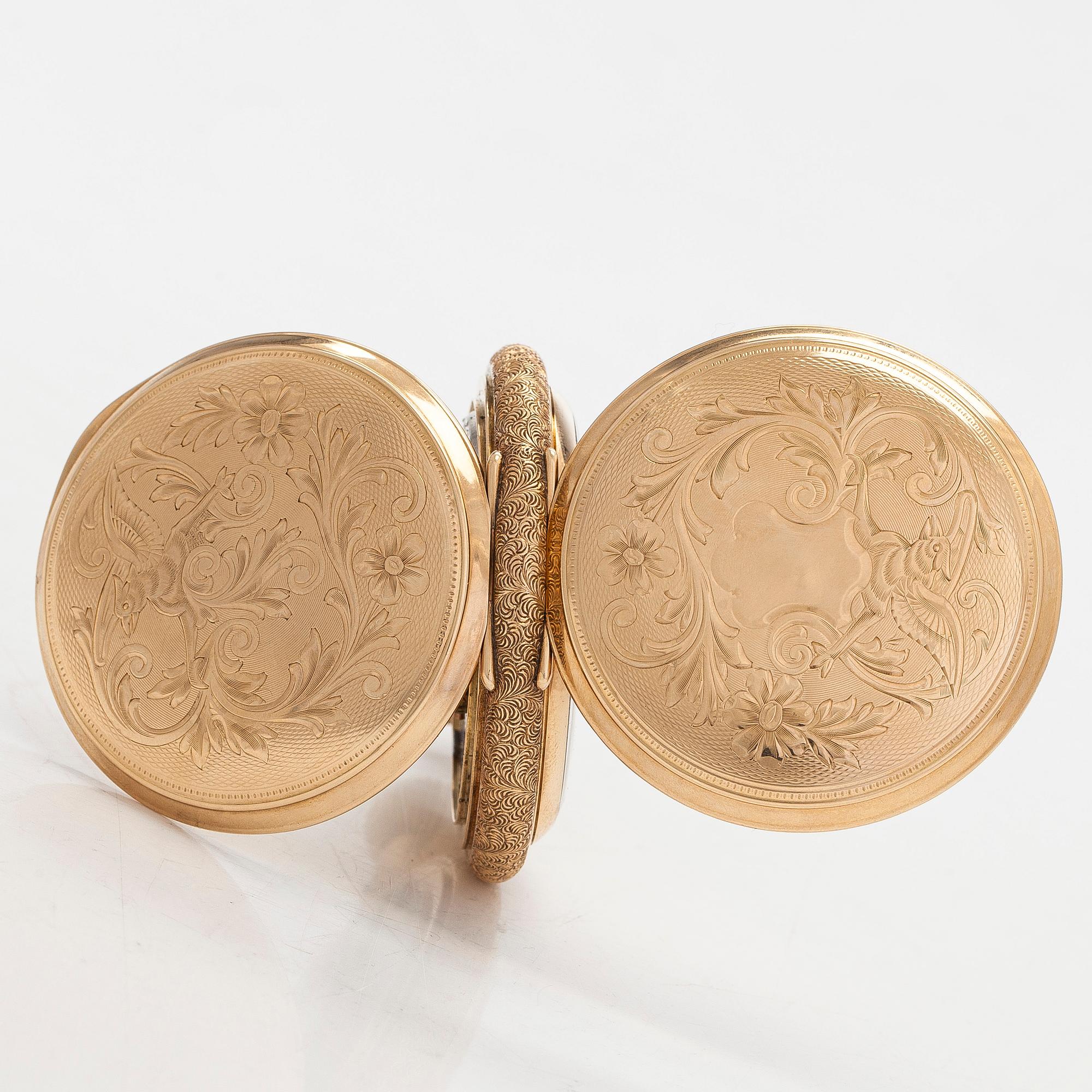 Waltham, pocket watch, hunter, 56.5 mm.