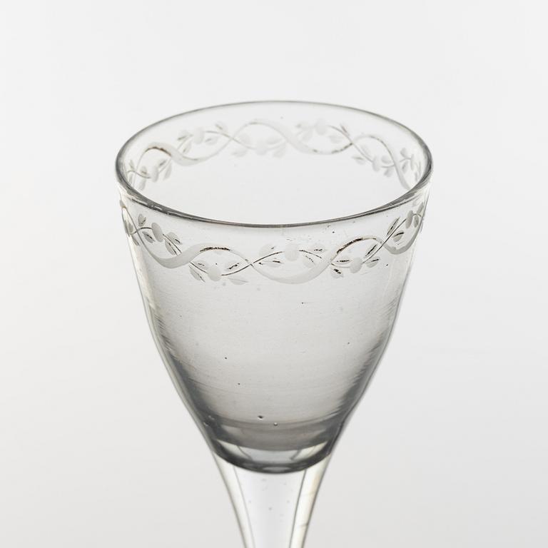 A group of 16 glasses (8+4+4), 19th century.