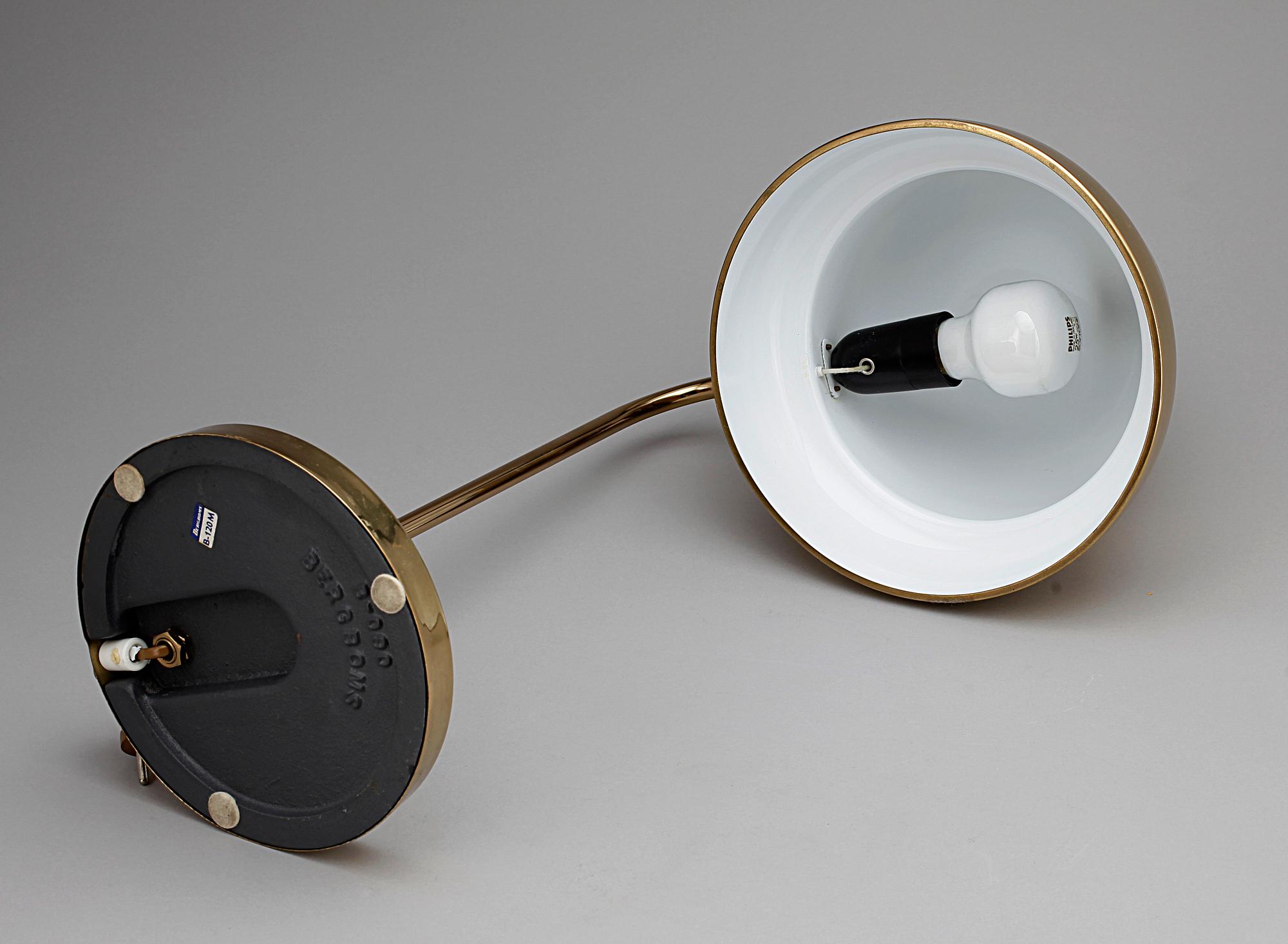 BORDSLAMPA, mässing, Bergboms, 1960-tal.